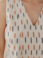 Milan Shift Dress - Ivory Ikat