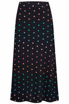 Zora Skirt - Black, Rainbow Polka