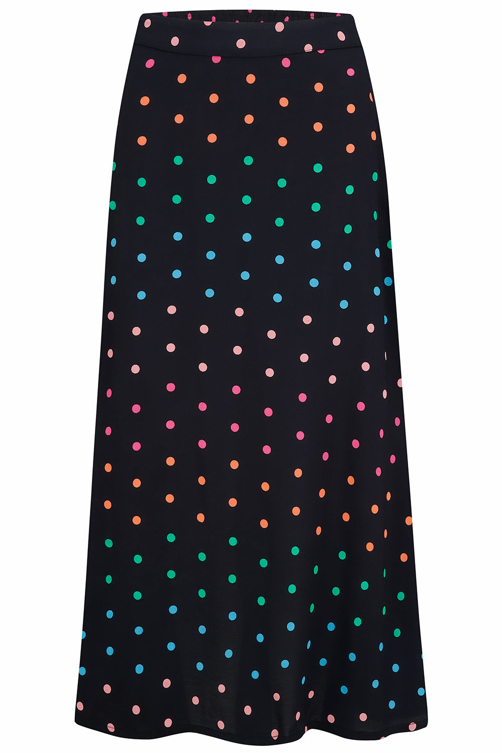 Zora Skirt - Black, Rainbow Polka