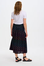 Zora Skirt - Black, Rainbow Polka