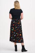 Rosalind Skirt - Black, Zodiac Rainbow Skies