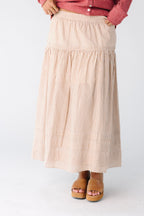 Stripes Pleated Skirt