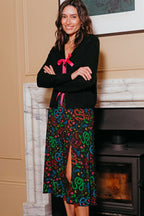 Rosalind Skirt - Black, Snake Floral