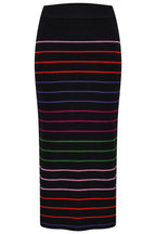 Blanche Knit Skirt - Black, Triple Stripe
