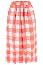 Cecilia Skirt - Off-White/Coral, Tropical Gingham