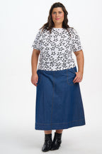 Joanna Midi Skirt - Deep Blue Denim