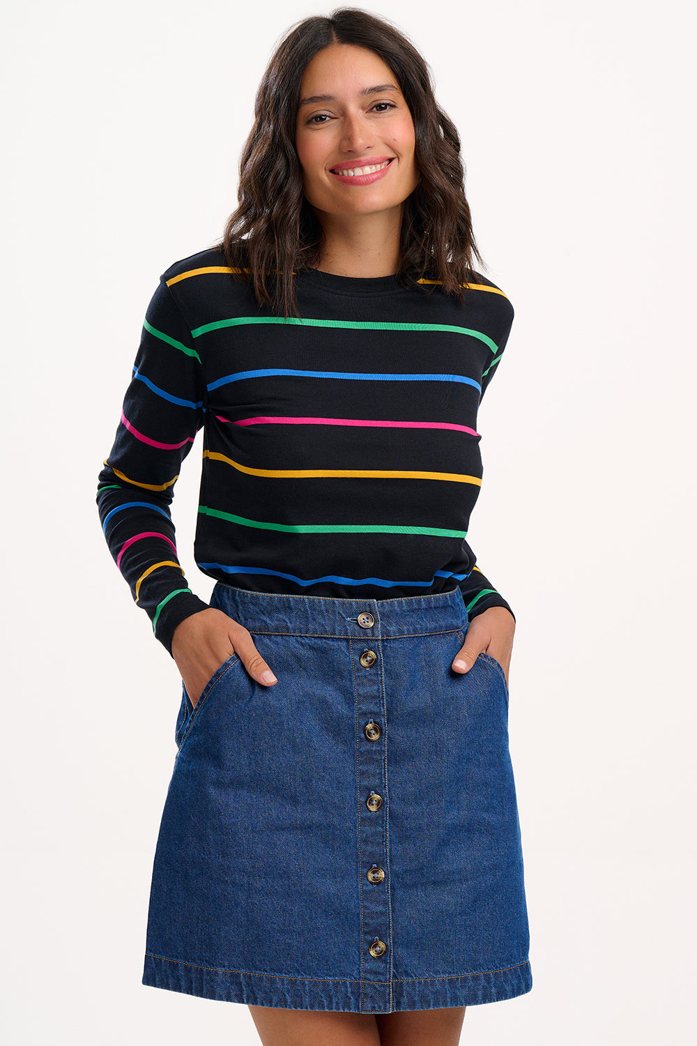Trixie Mini Skirt - Deep Blue Denim