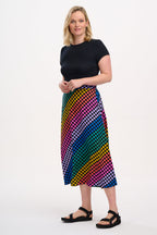 Zora Skirt - Black/Multi, Rainbow Checkerboard